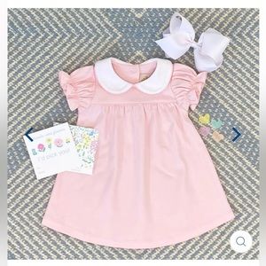 TBBC holly day dress pink and white Beaufort Bonnet company